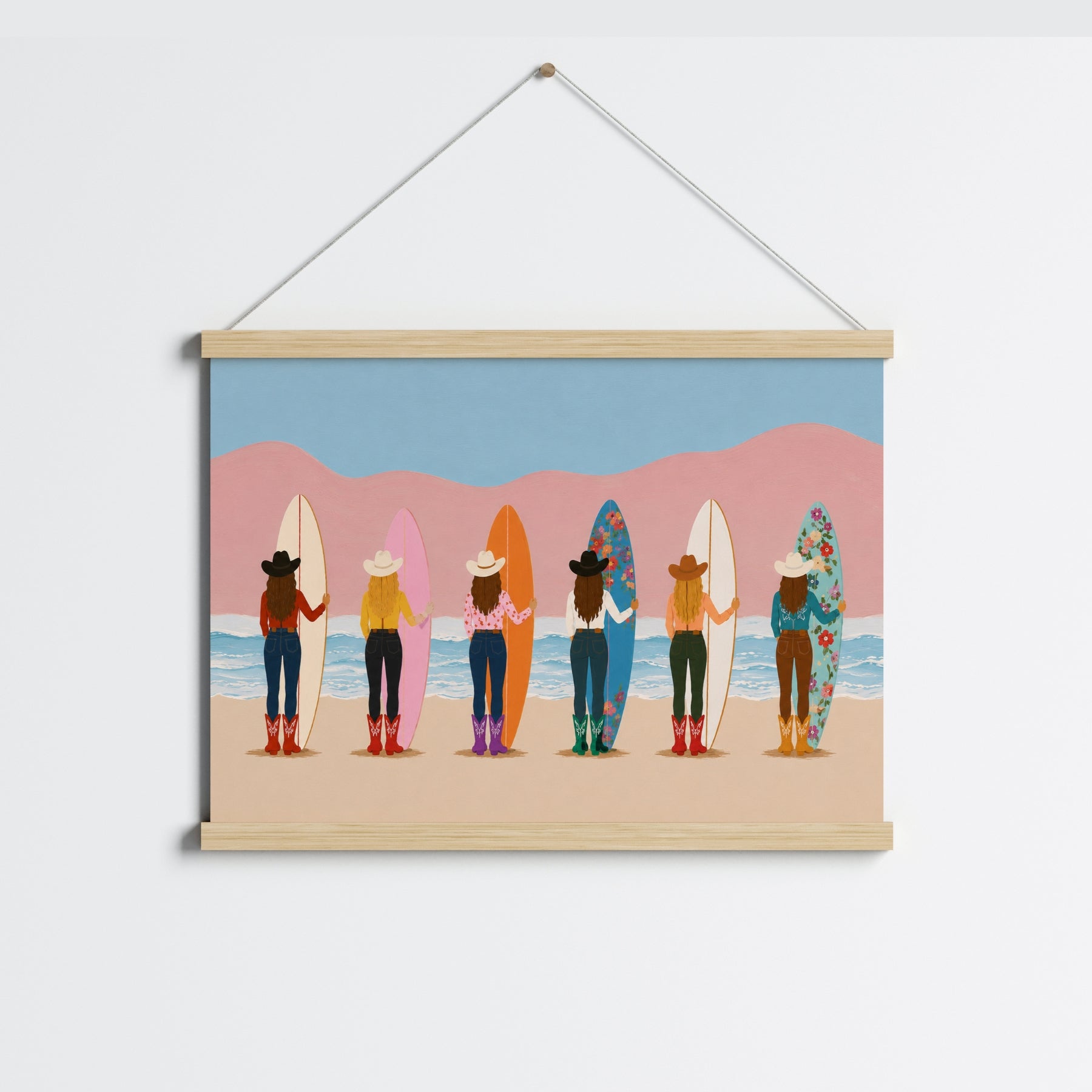 Coastal Cowgirl Surf Sisters Print