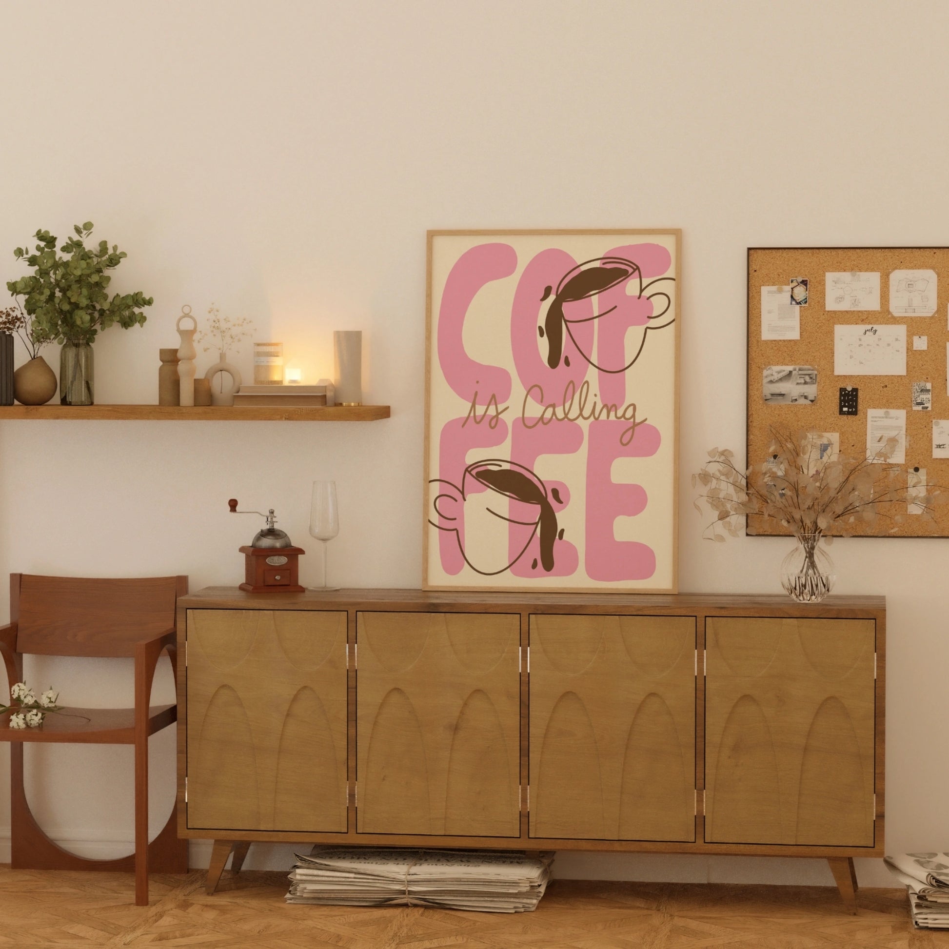 Decorazione murale per la tavola da pranzo italiana – Stampa di pasta, vino e cucina