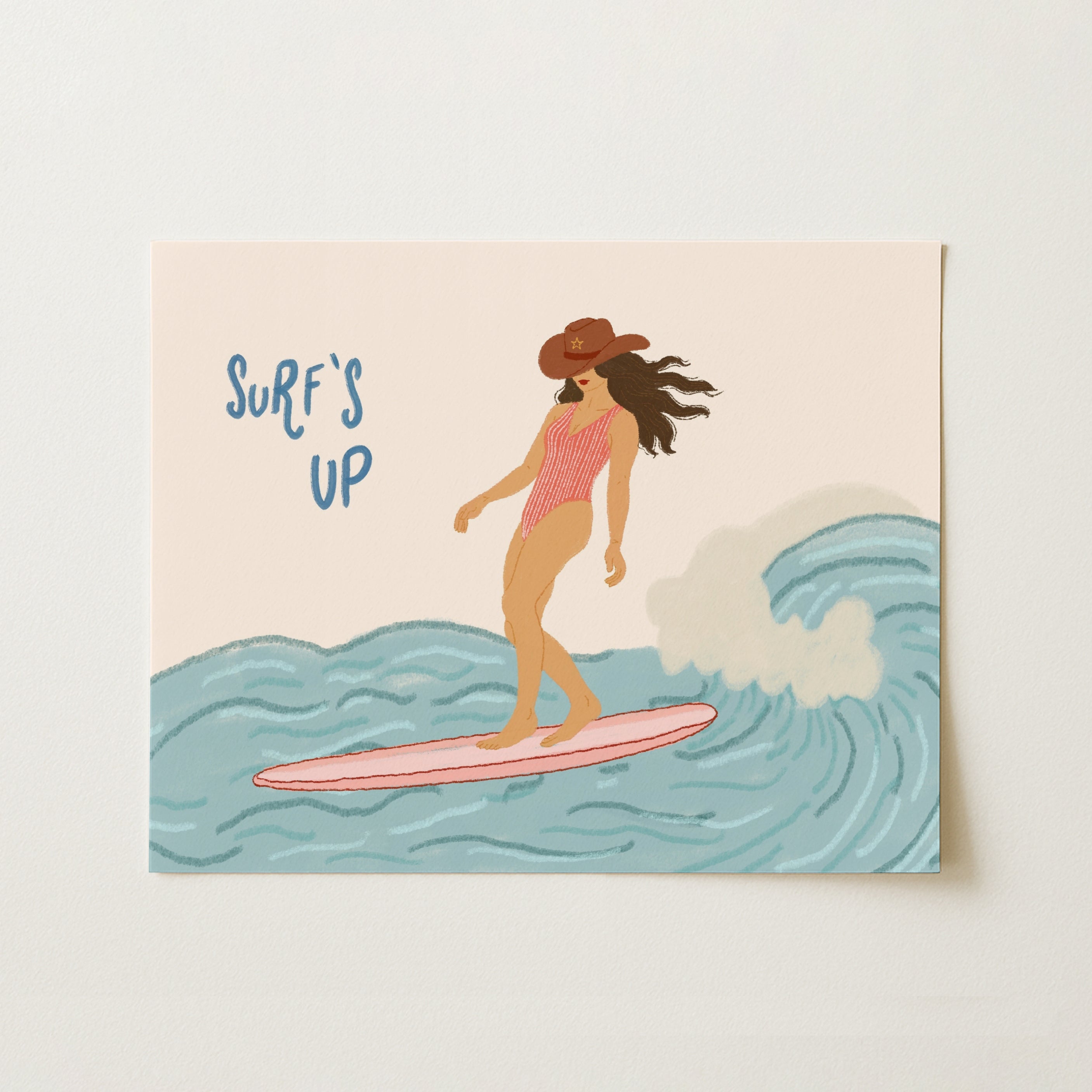 Surf’s Up Cowgirl Wall Ar – Art mural côtier
