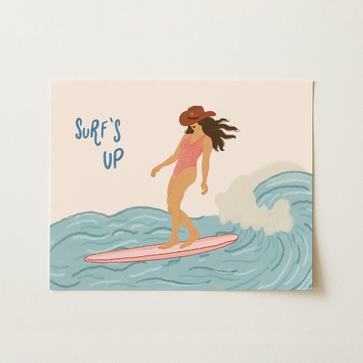 Surf’s Up Cowgirl Wall Ar – Art mural côtier