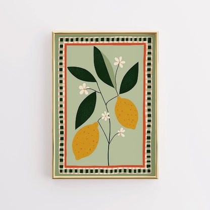 Lemon Kitchen Wall Art – Mediterranean Fruit Print