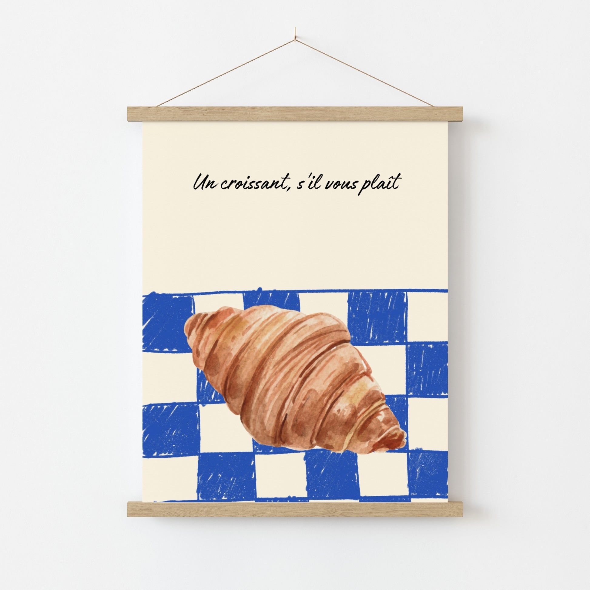Croissant Kitchen Wall Art – French Bakery Print, Kitchen Wall Decor
