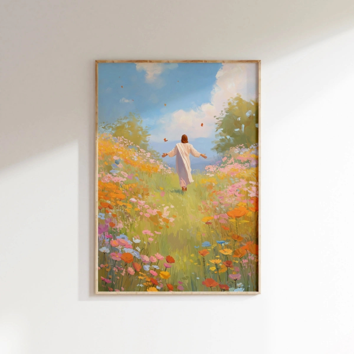 Jesus in Bloom – Peaceful Christian Wall Art, Christian Wall Decor