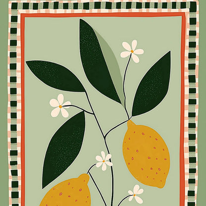 Lemon Kitchen Wall Art – Mediterranean Fruit Print