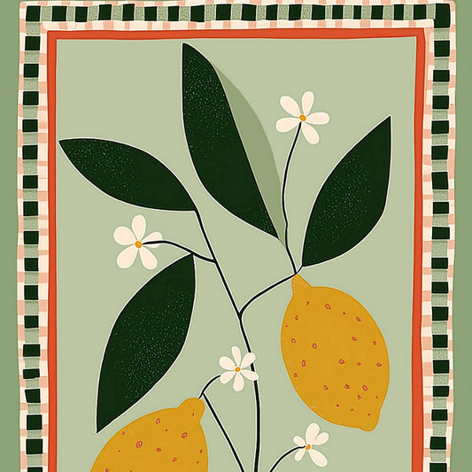 Lemon Kitchen Wall Art – Mediterranean Fruit Print