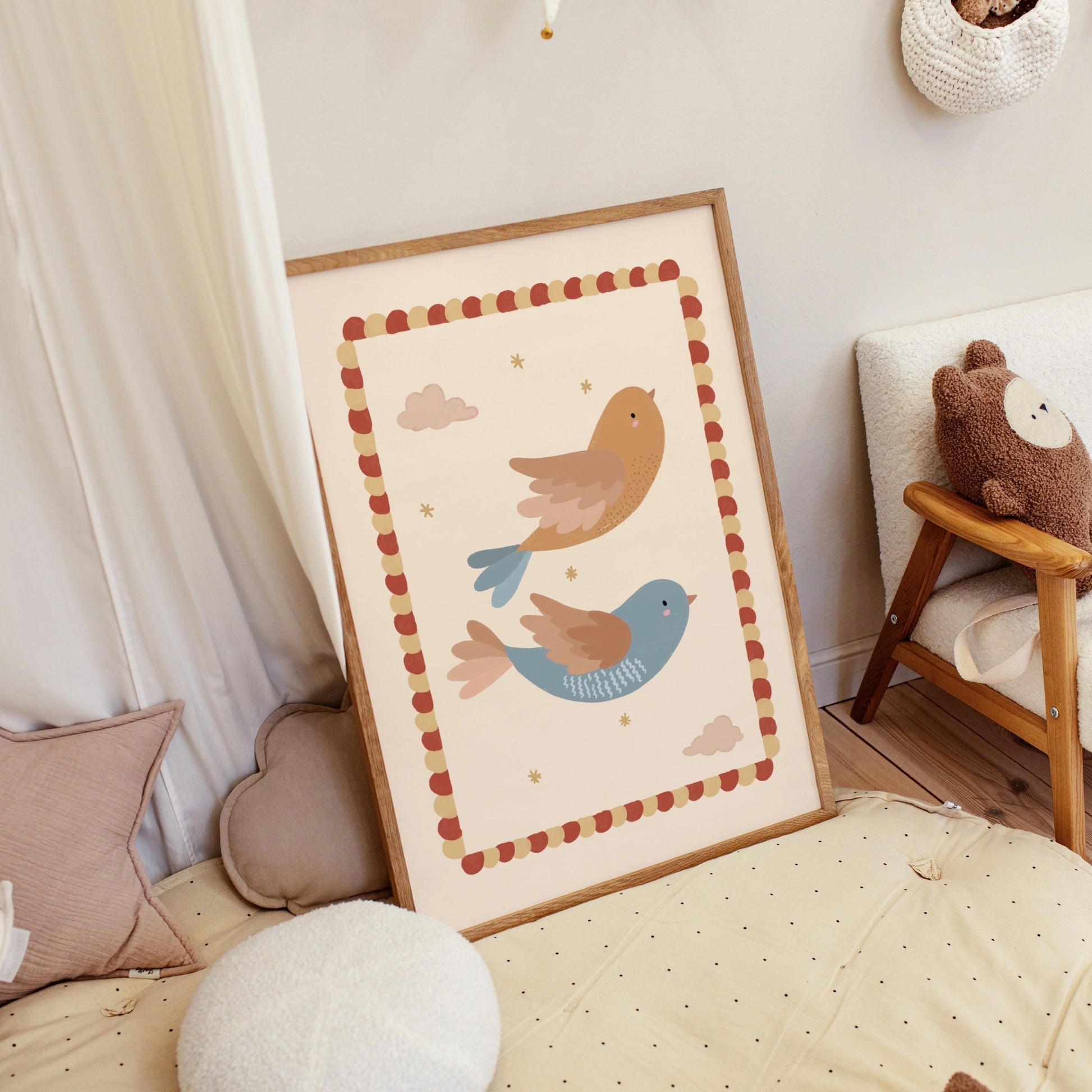 Pastel Bird Nursery Wall Art