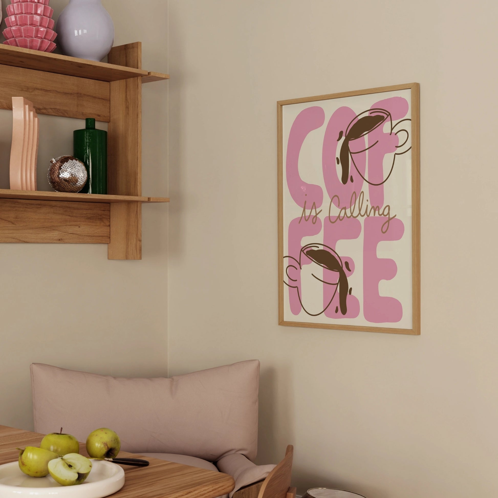 Decorazione murale per la tavola da pranzo italiana – Stampa di pasta, vino e cucina