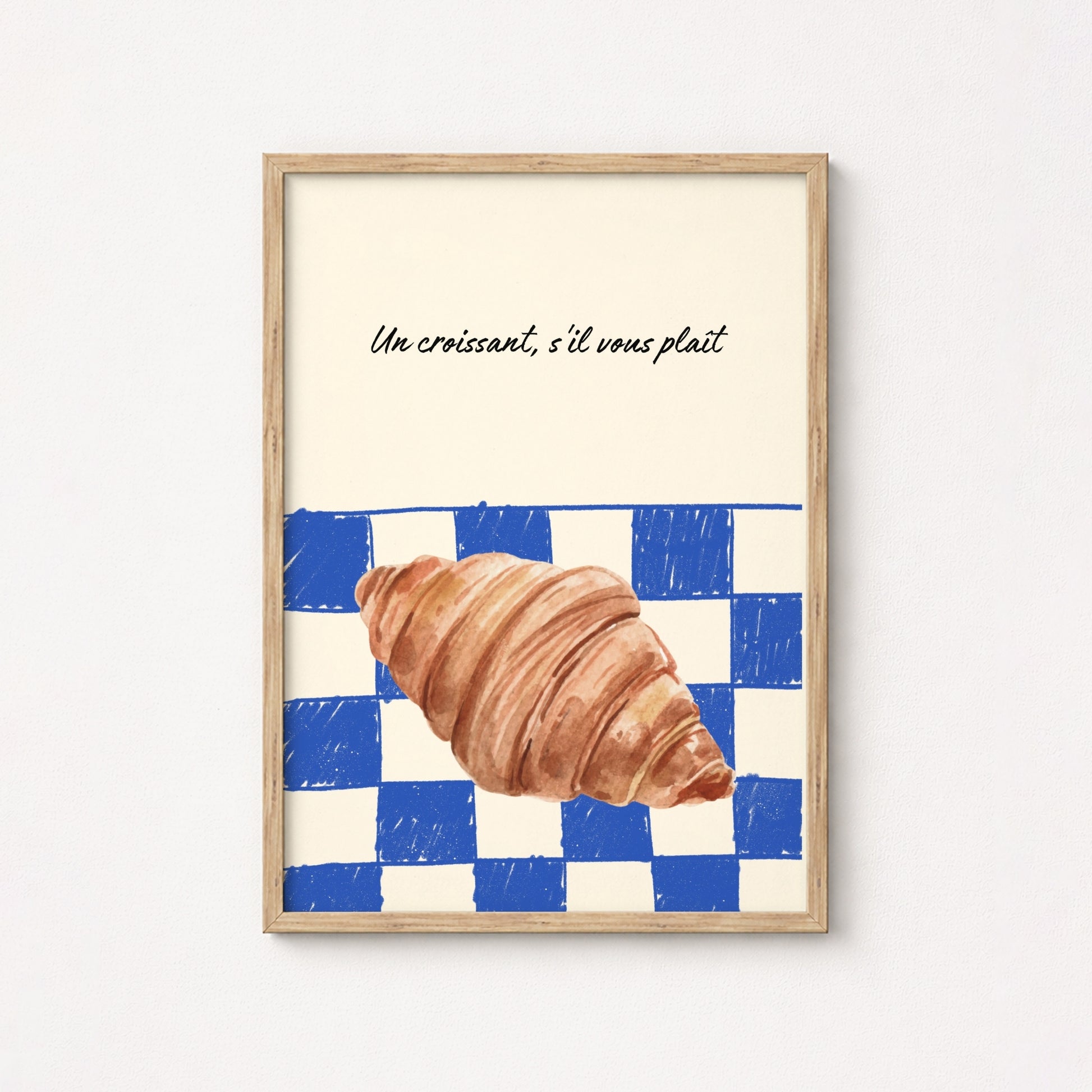 Croissant Kitchen Wall Art – French Bakery Print, Kitchen Wall Decor