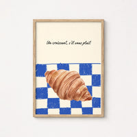 Croissant Kitchen Wall Art – French Bakery Print, Kitchen Wall Decor