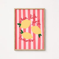 Lemon Quote Print – Bright Pop Wall Art