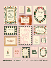Vintage Christian Holiday Wall Art Set – 16 Printable Designs