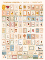 Pastel Nursery – Bundle di stampe da parete – 100+ illustrazioni stampabili