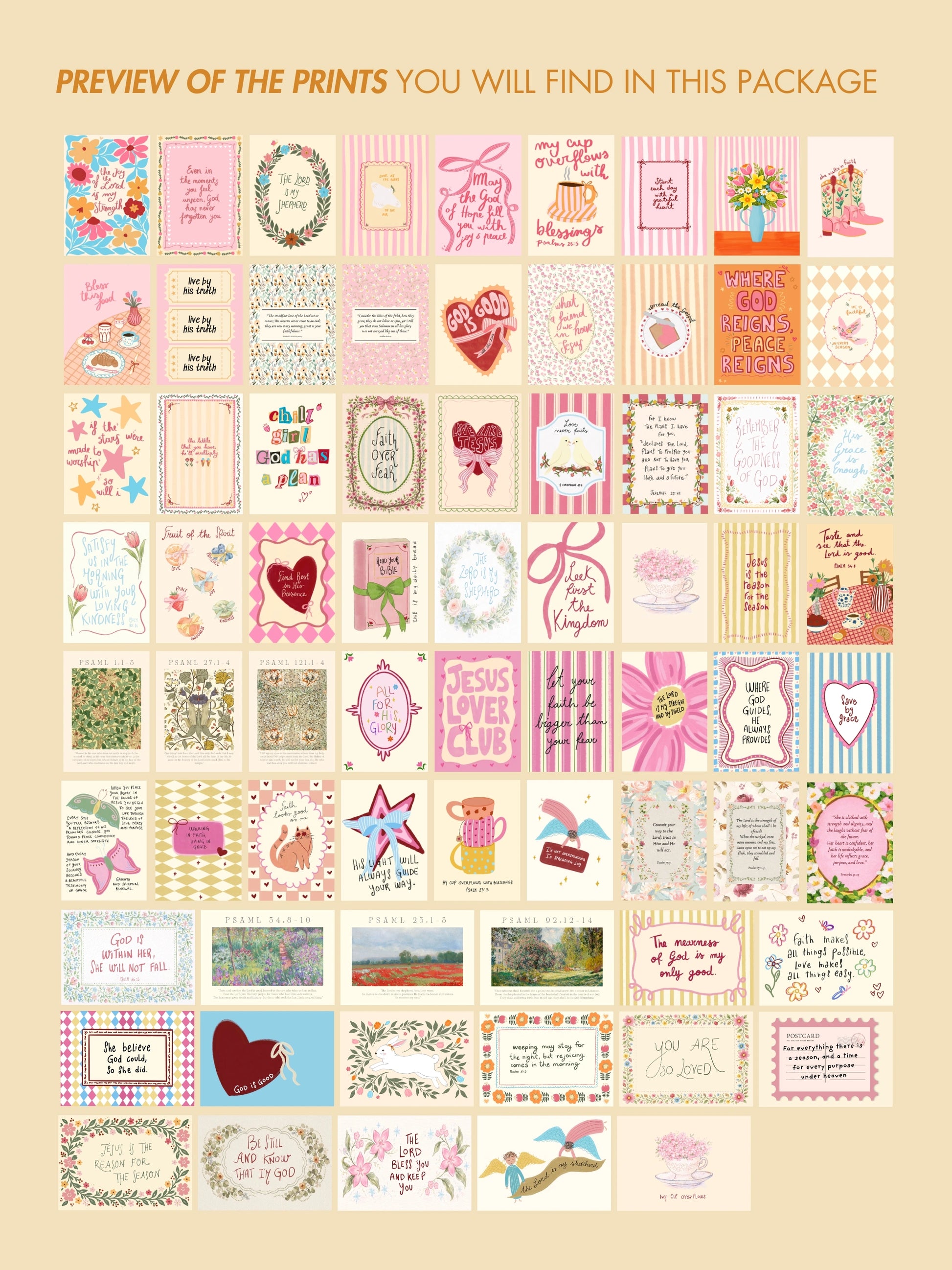 Handmade Spring Christian, over 70 prints