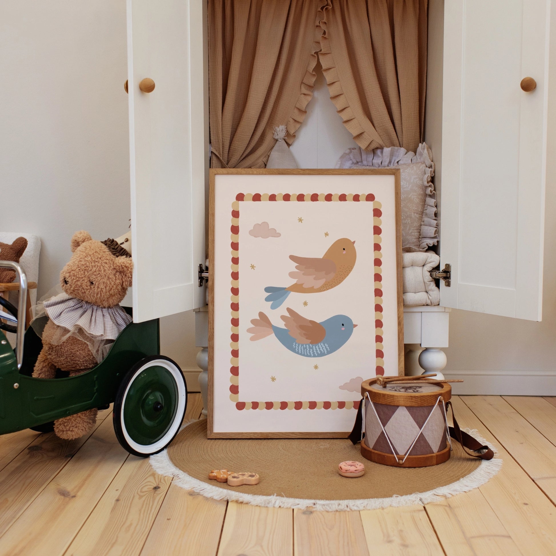 Pastel Bird Nursery Wall Art