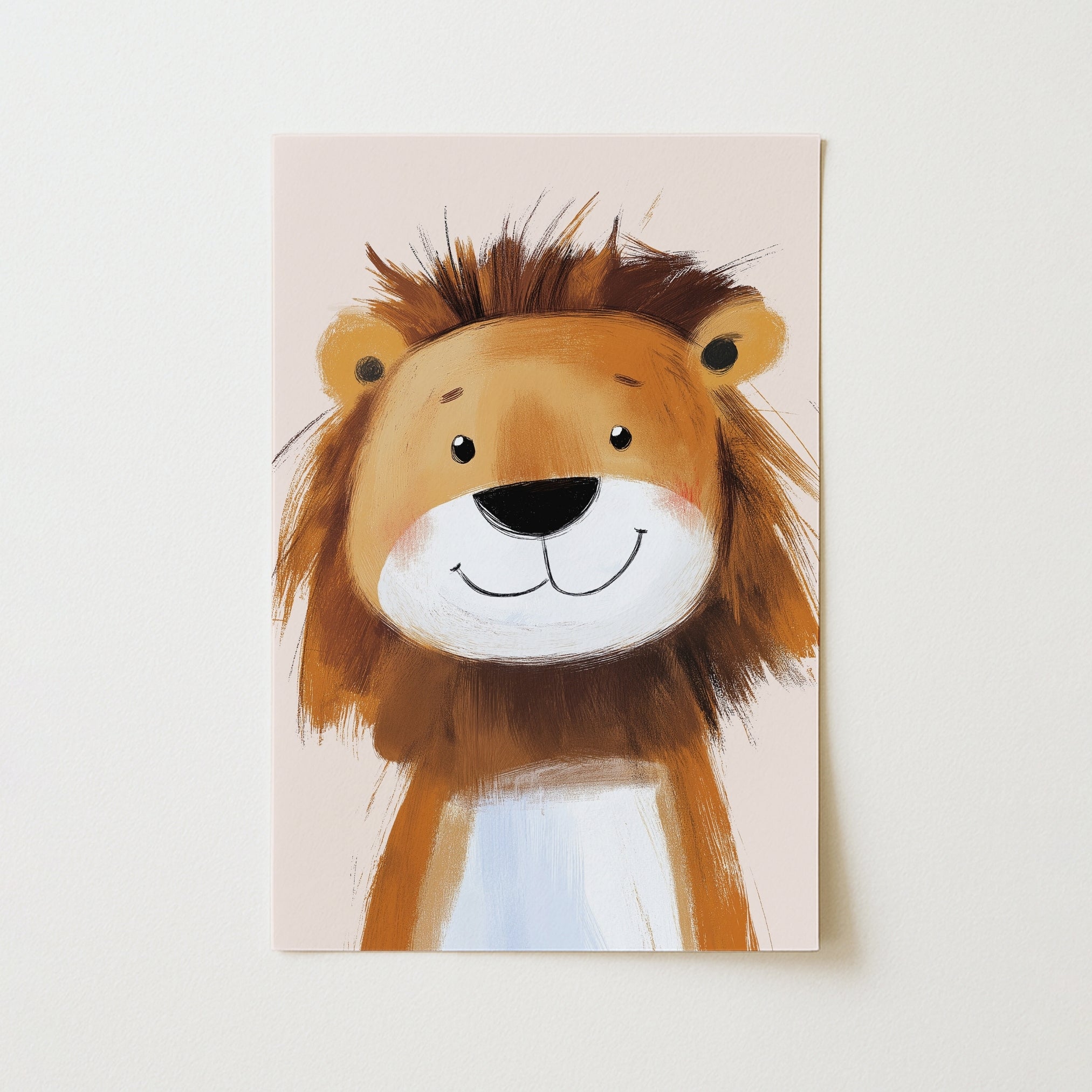 Impression de lion pour chambre d'enfant – Décoration murale adorable avec animaux de la jungle pour enfants