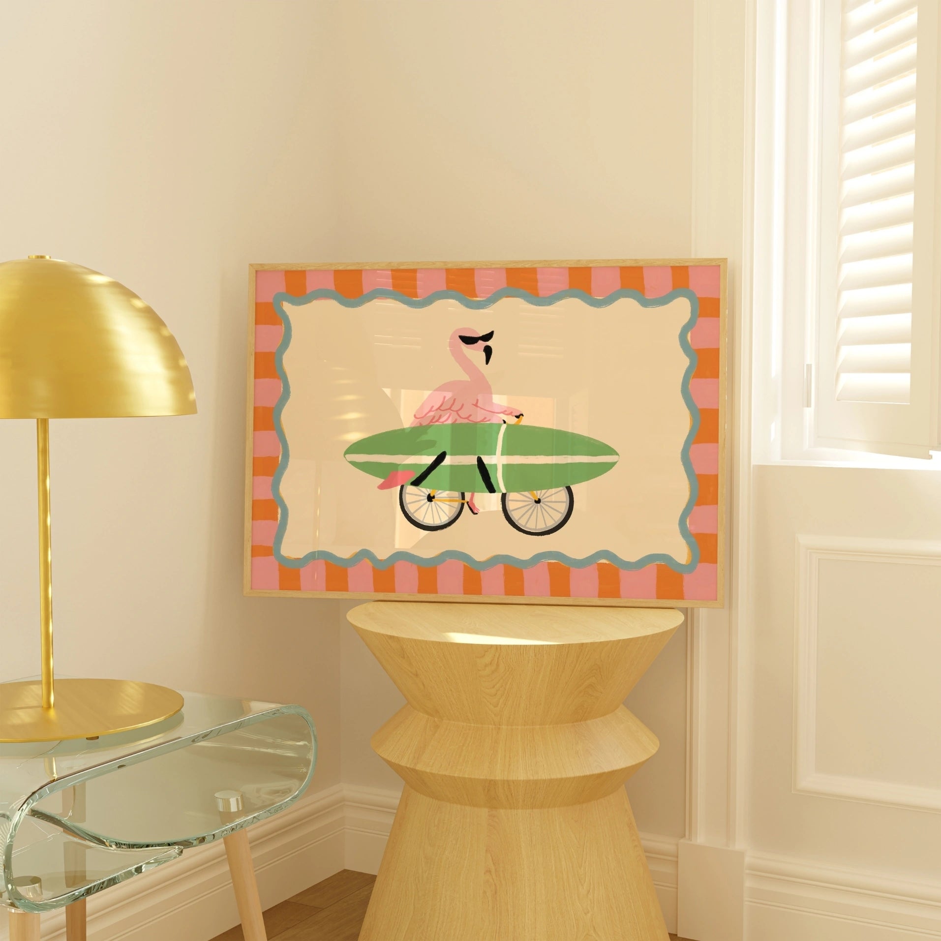 Affiche murale Flamingo Surf