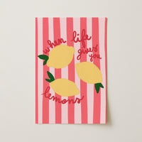 Lemon Quote Print – Bright Pop Wall Art