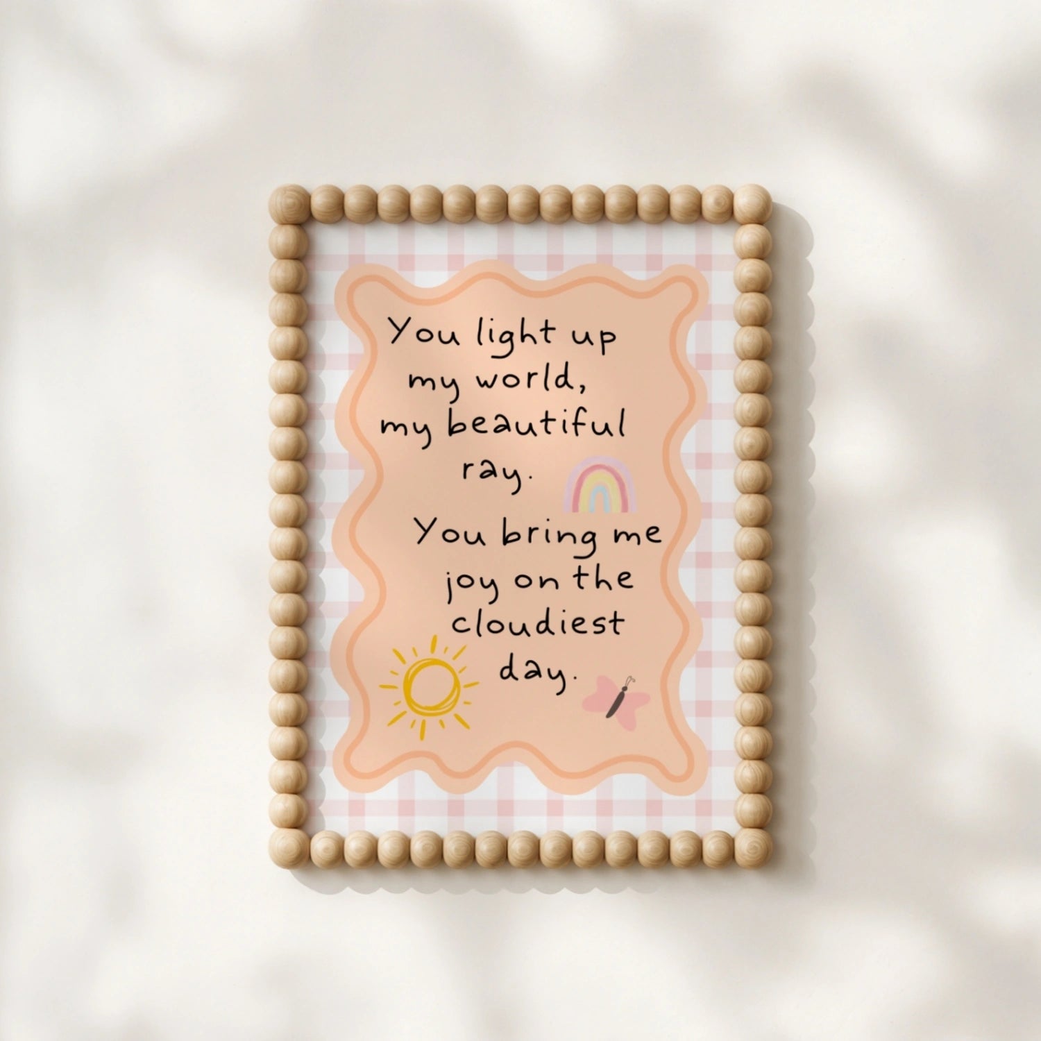 Nursery Quote Wall Art – Sunshine and Rainbow Print for Baby Room, Girls Room Decor