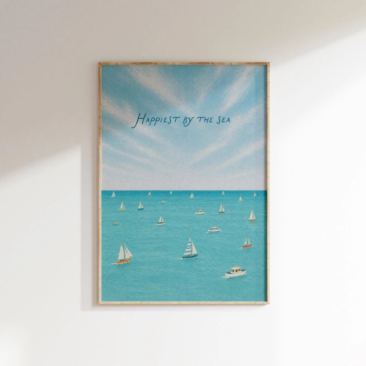 Happiest By The Sea Wall Art, Coastal Wall Decor