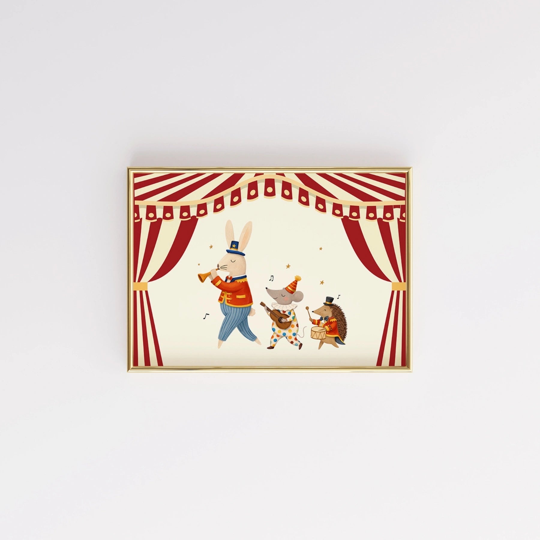 Stampa nursery con palco del circo