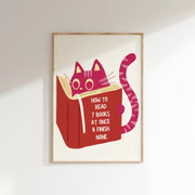 Cat Reading – Bookish Wall Art