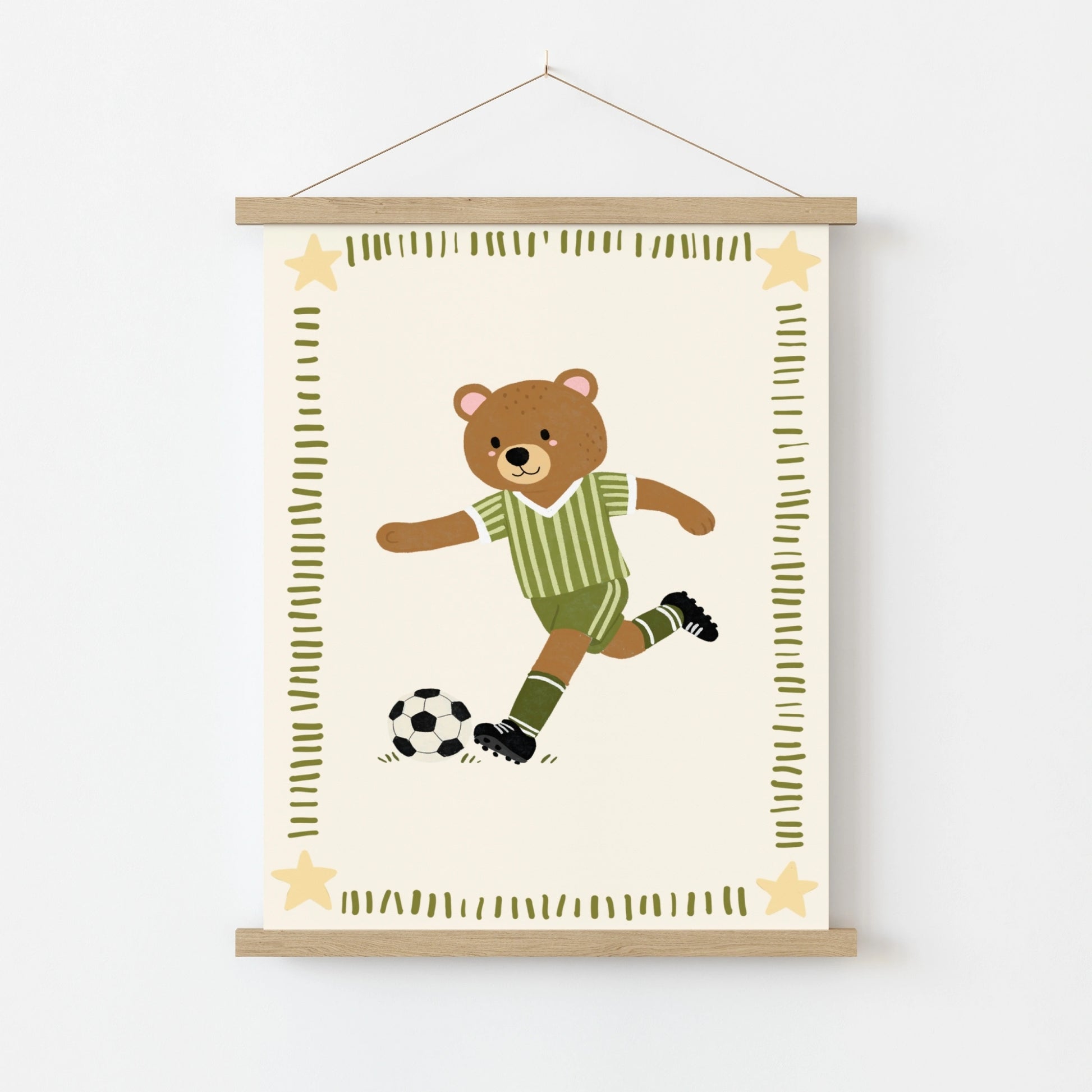 Soccer Bear Nursery Print