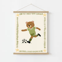 Soccer Bear Nursery Print