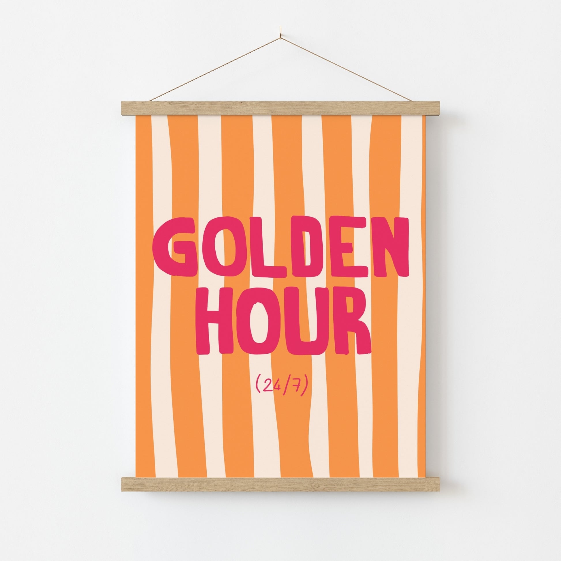 Golden Hour Print – Bold Orange Summer Quote Wall Art
