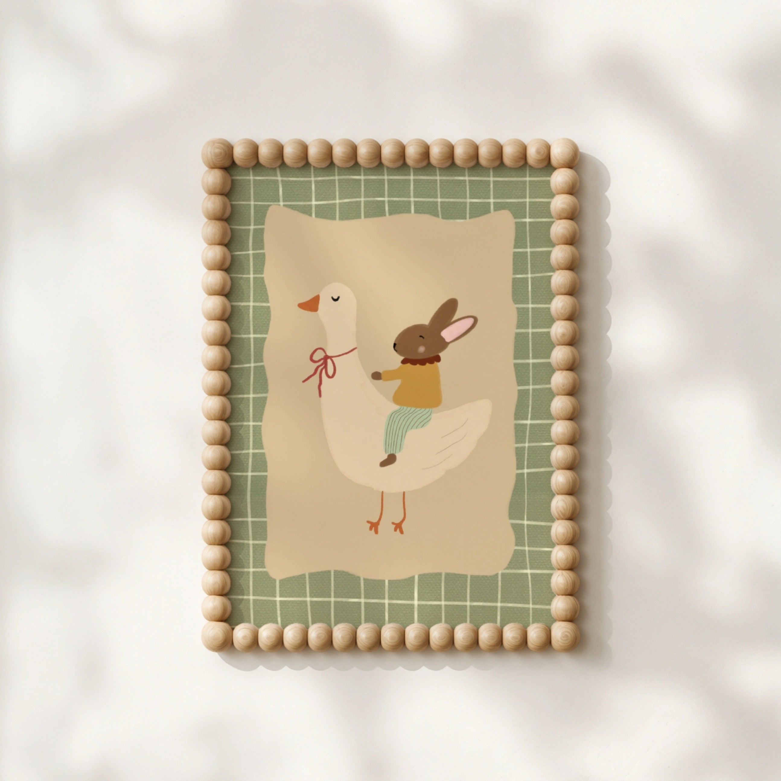 Goose and Bunny Nursery Print, Vintage Nursery Decor