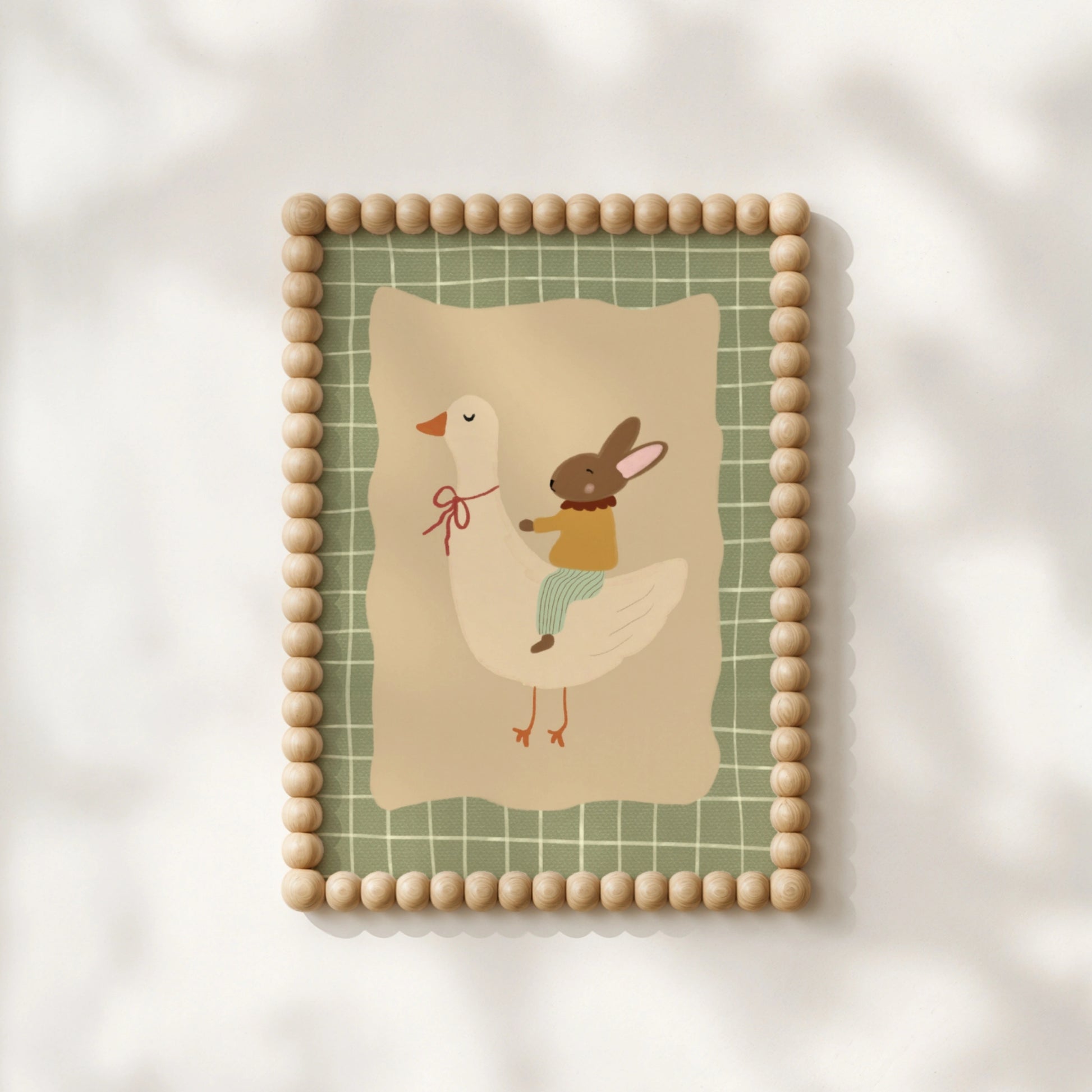 Goose and Bunny Nursery Print, Vintage Nursery Decor