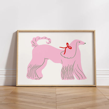Pink Poodle Nursery Print – Cute Animal Wall Art for Kids
