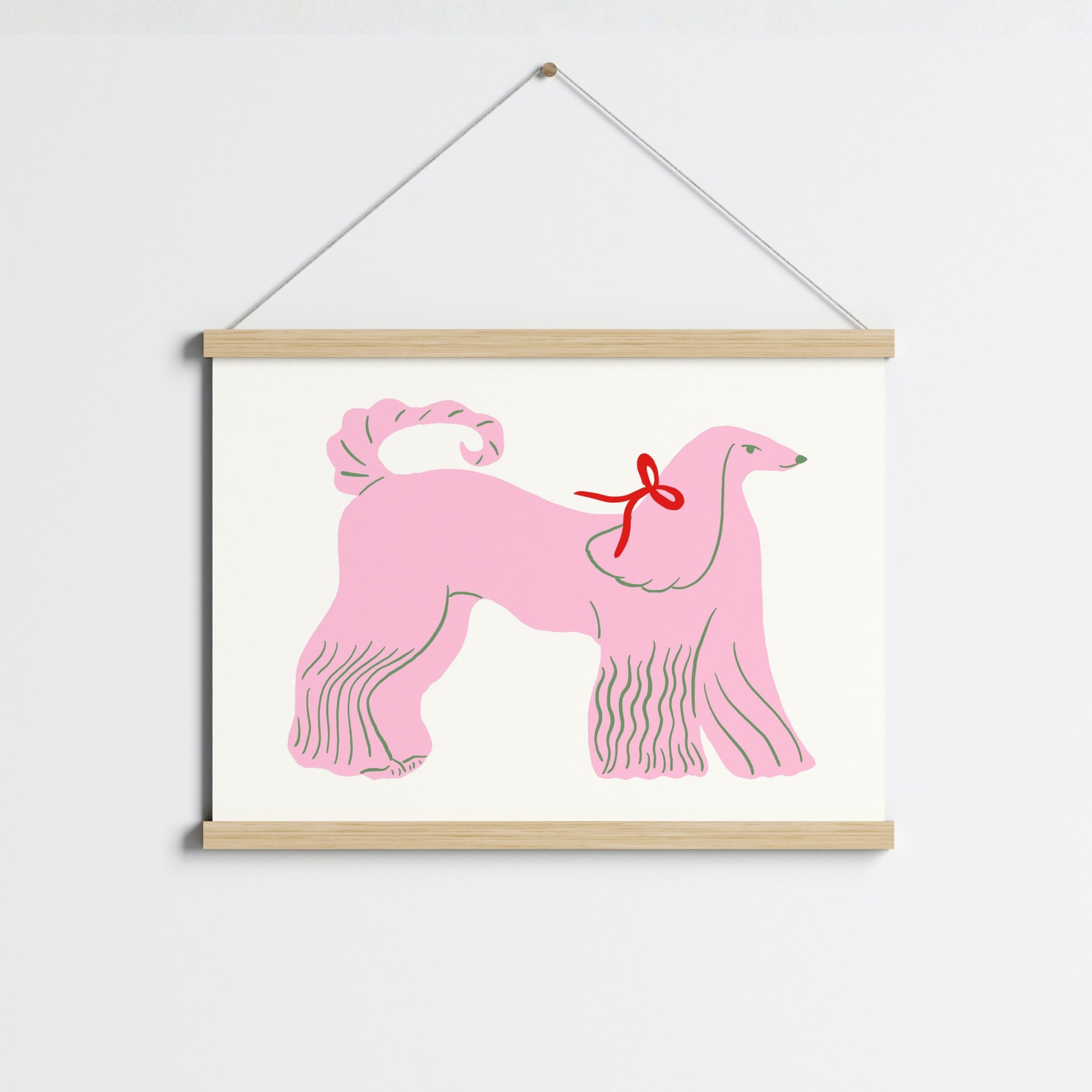 Pink Poodle Wall Art – Cute Dog Print for Girls Room