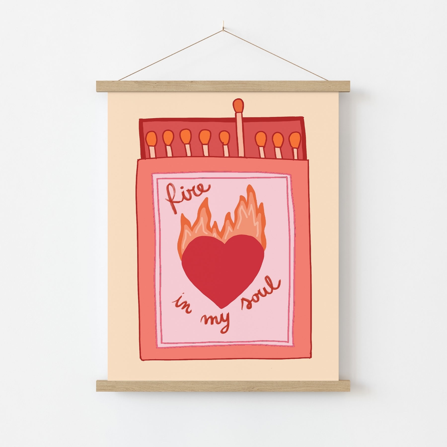 Fire in My Soul Christian Wall Art – Bold Matchbox Faith Print