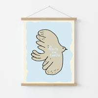 Peace on Earth Christian Wall Art – Minimal Dove Print, Christian Wall Decor