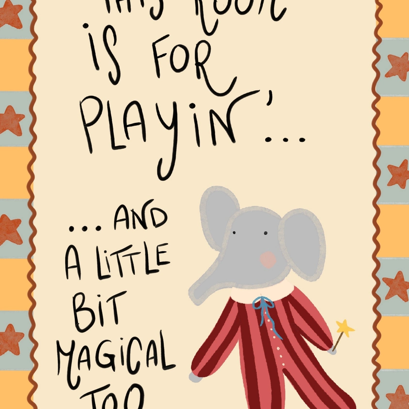 Affiche pour chambre d'enfant « Cette chambre est faite pour jouer »