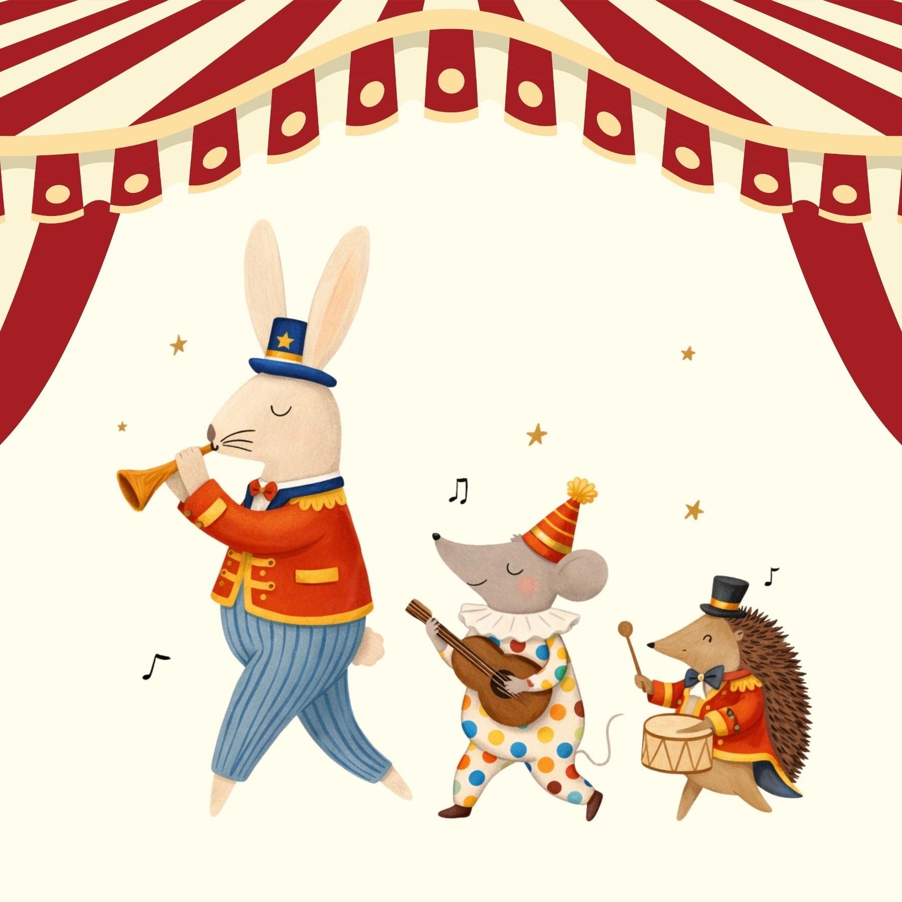 Stampa nursery con palco del circo