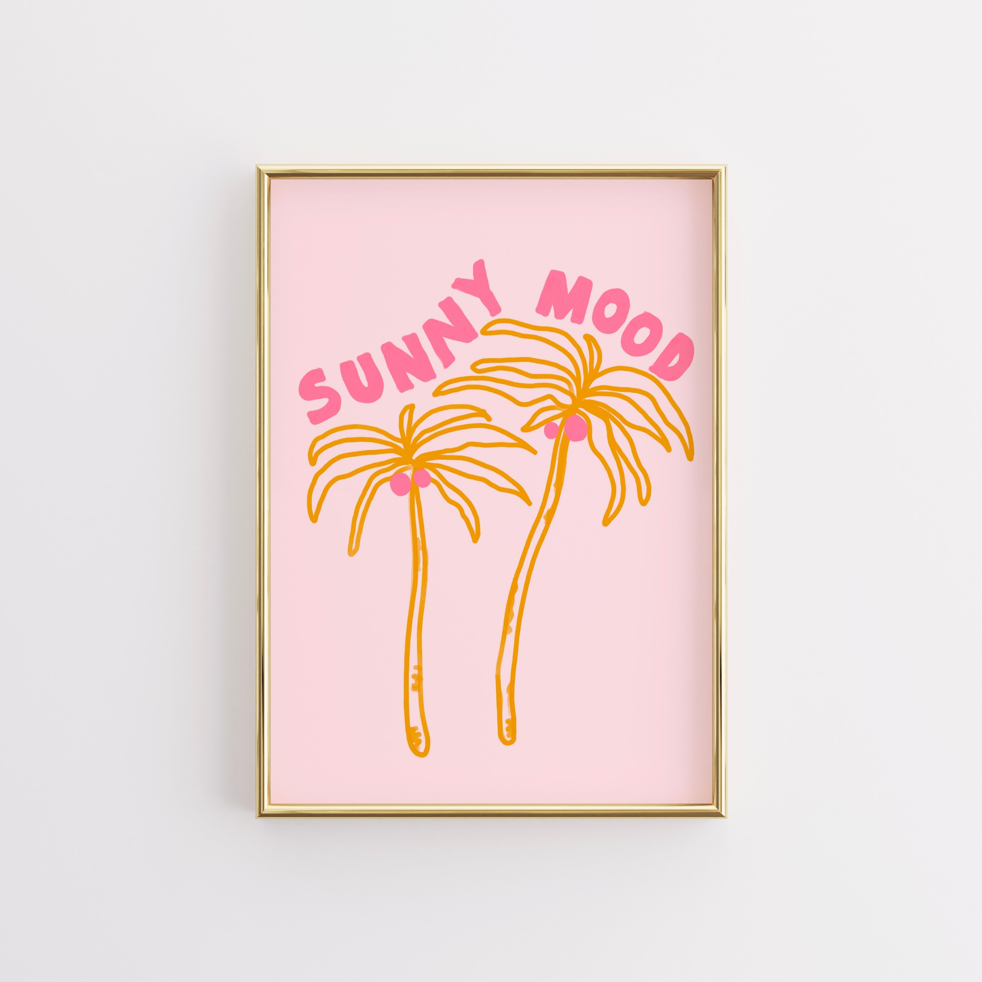 Sunny Mood Palm Tree Wall Art – Tropical Summer Print