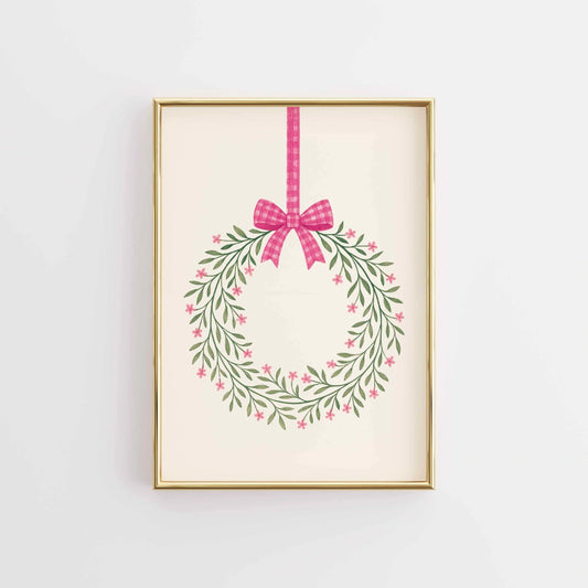 Pink Wreath Xmas Art