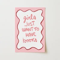 Le ragazze vogliono solo avere libri – Arte murale libresca