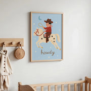 Howdy Cowboy on Horseback – Nursery & Kids Wall Art