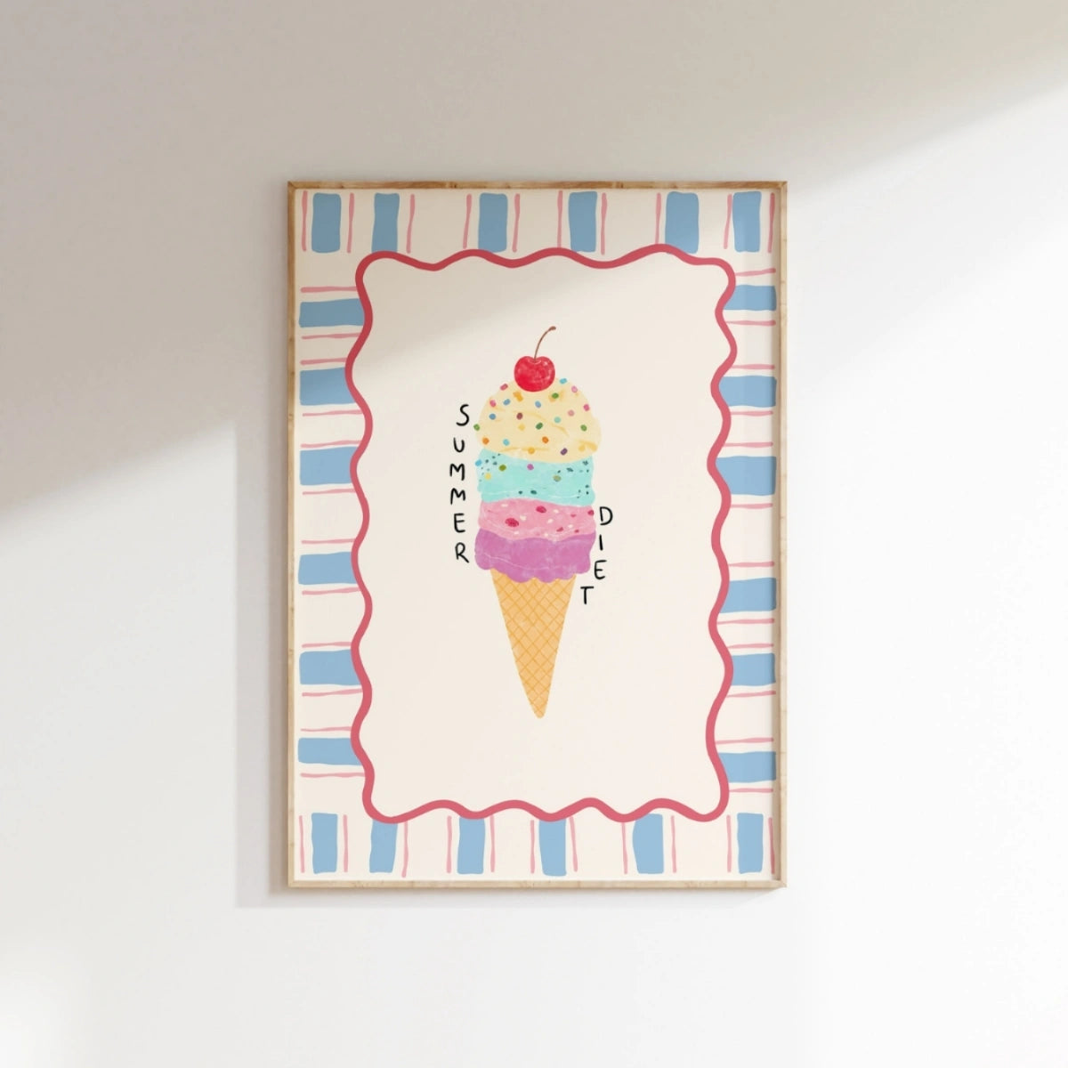 Summer Diet Ice Cream Wall Art, Coastal Wall Decor