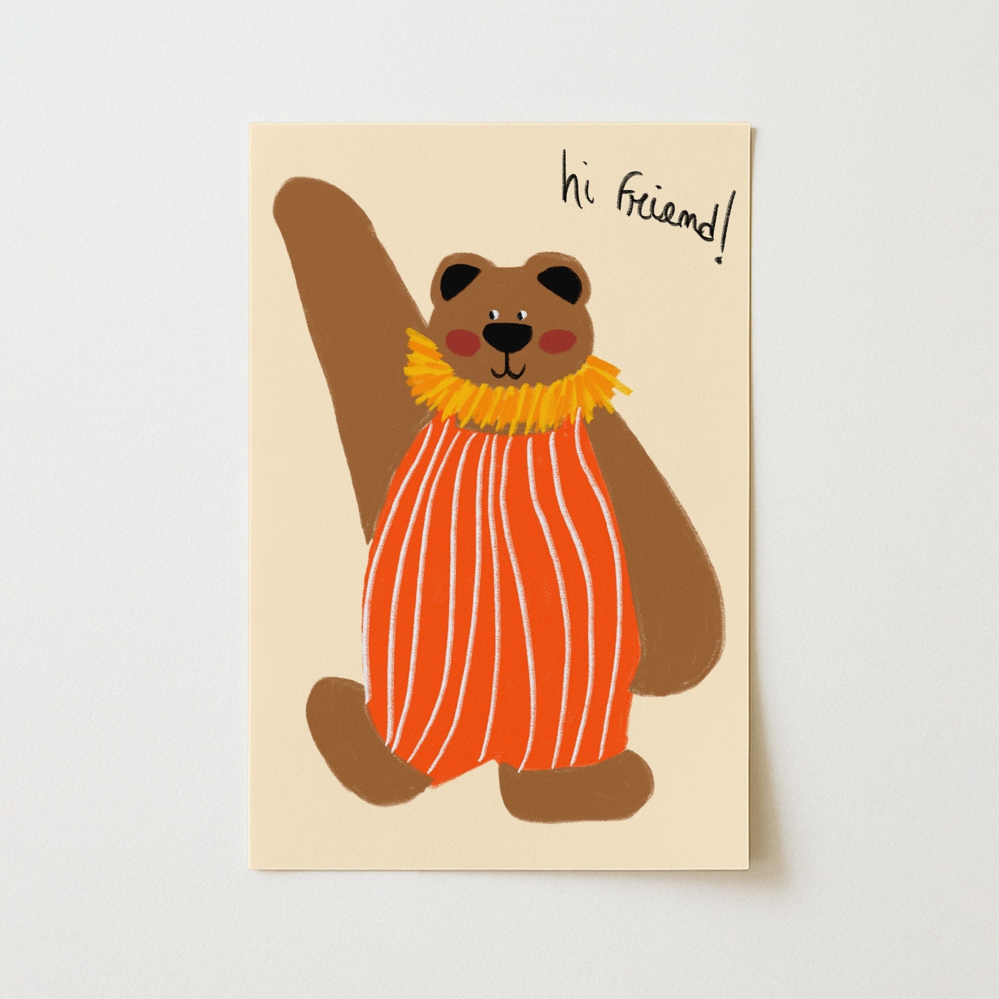 Décoration murale « Ours amical » : jolie affiche pour chambre d'enfant