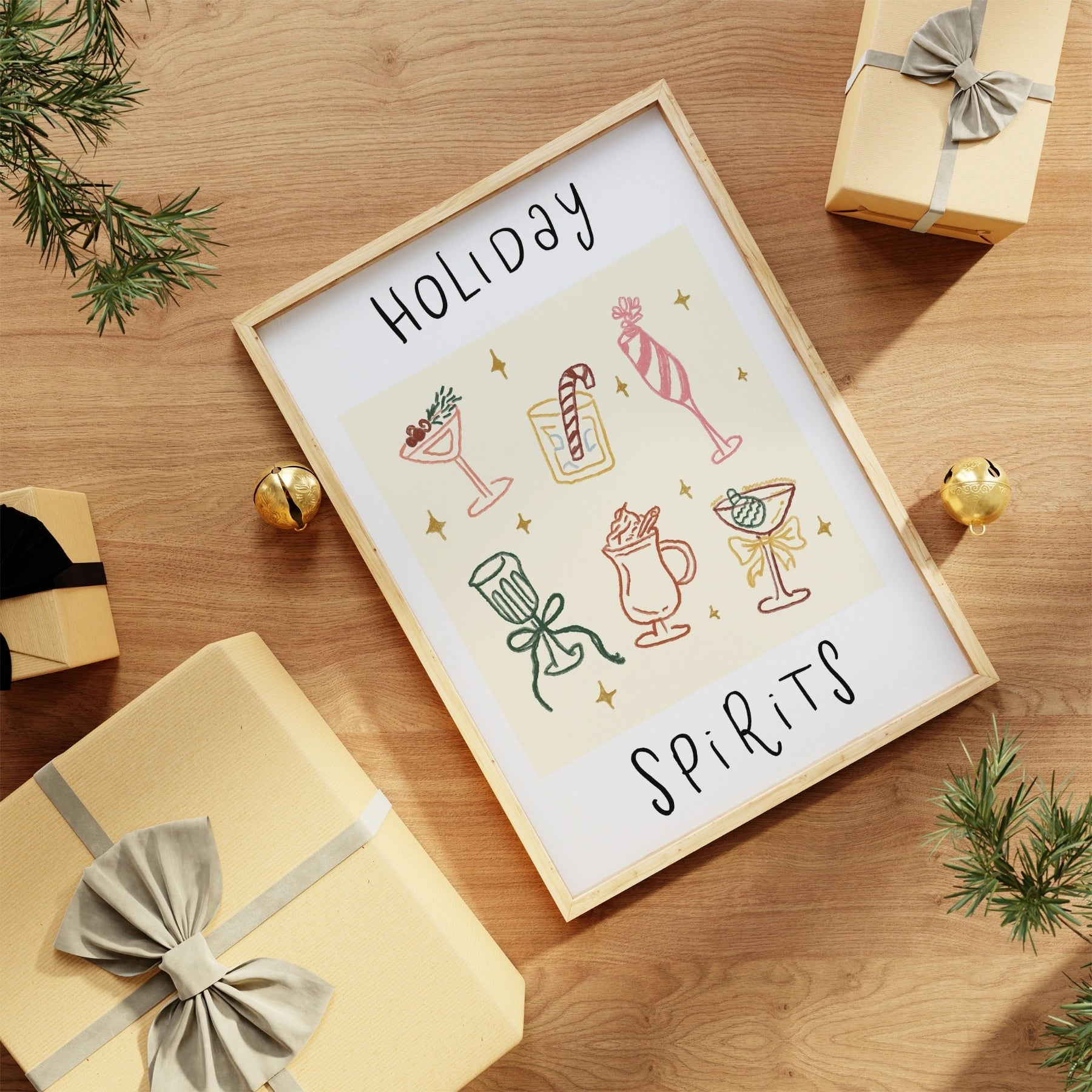 Decorazione murale con cocktail festivo