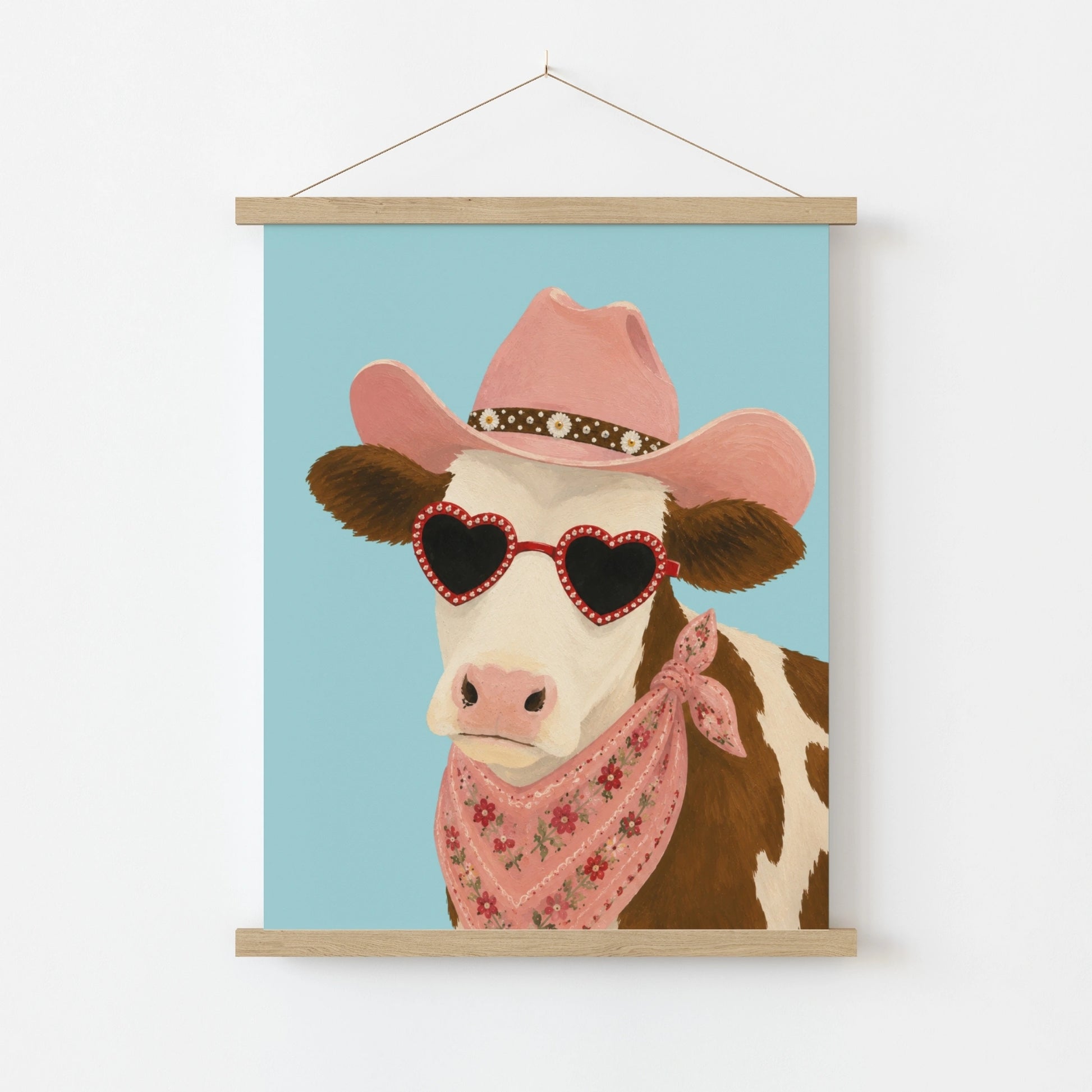 Coastal Cowgirl Cow Wall Art