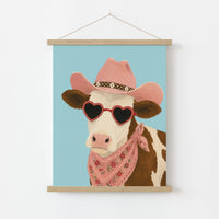 Coastal Cowgirl Cow Wall Art