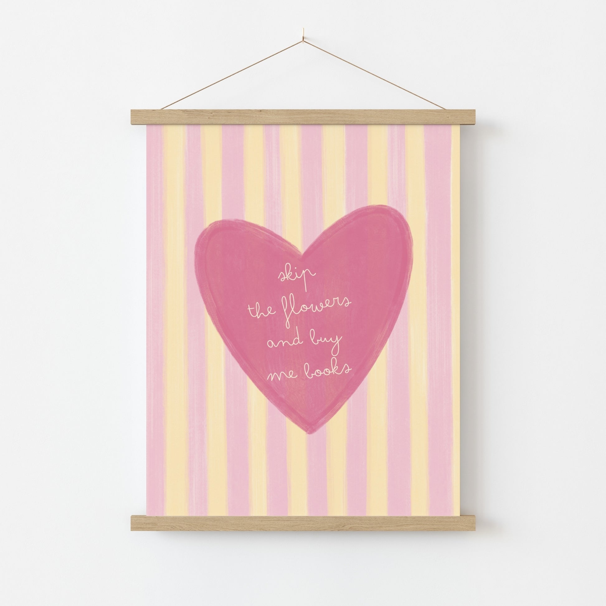 Buy Me Books Print – Cute Pink Book Lover Art