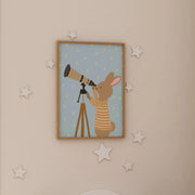 Stargazing Rabbit – Nursery & kids wall art