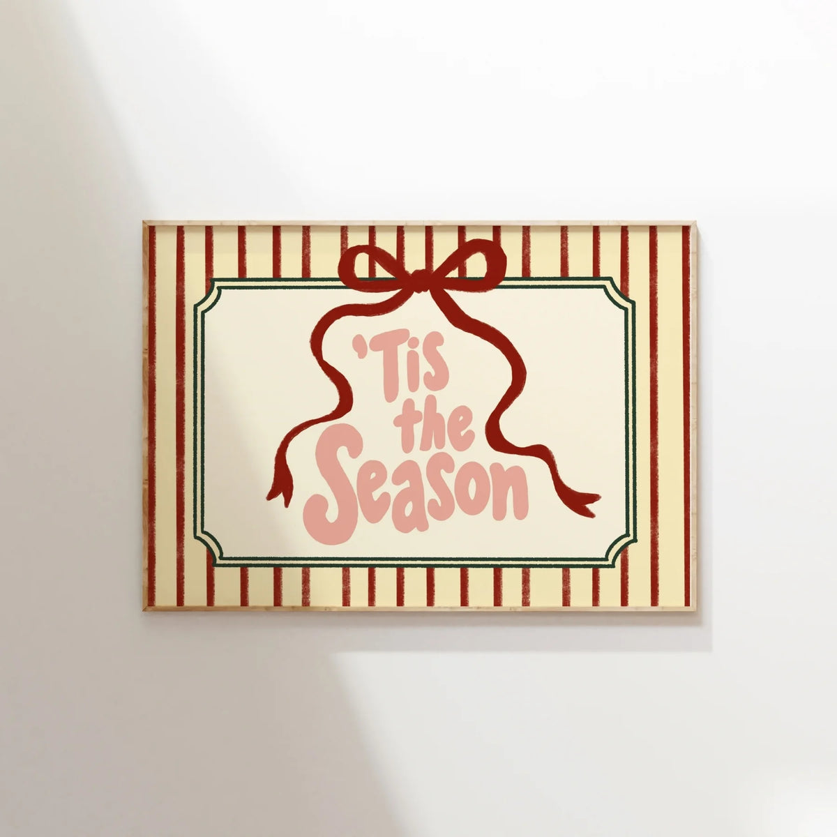 Tis the Season with Red Bow – Póster de Navidad