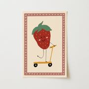 Playful Strawberry Illustration – Nursery & kids wall art