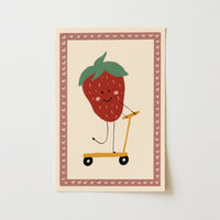 Playful Strawberry Illustration